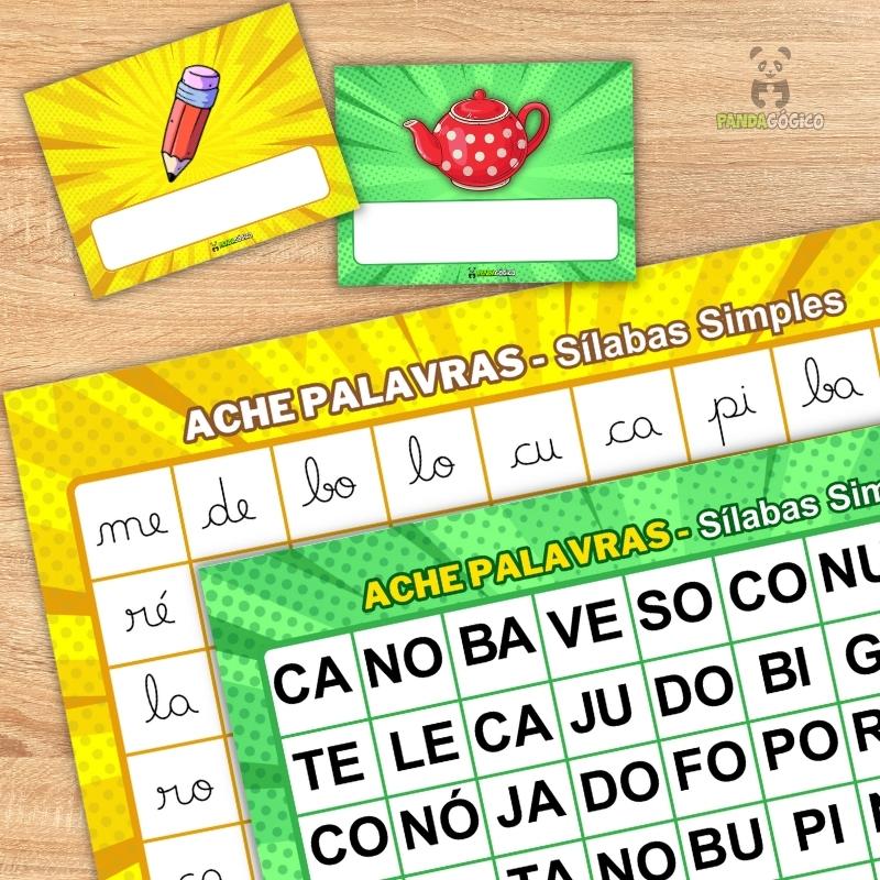 Atividade de alfabetização para imprimir Jogo formando palavras sílabas  simples