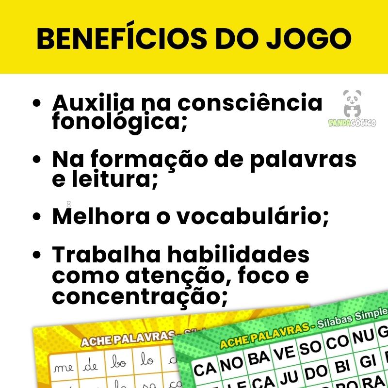 BARALHO DAS SÍLABAS SIMPLES