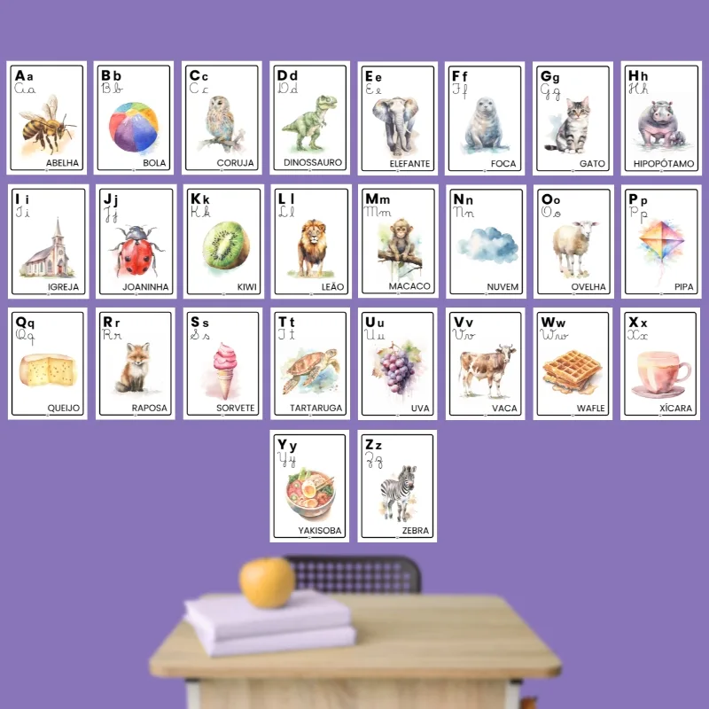 Arquivo Pôster Alfabeto Aquarela - Imagem 3