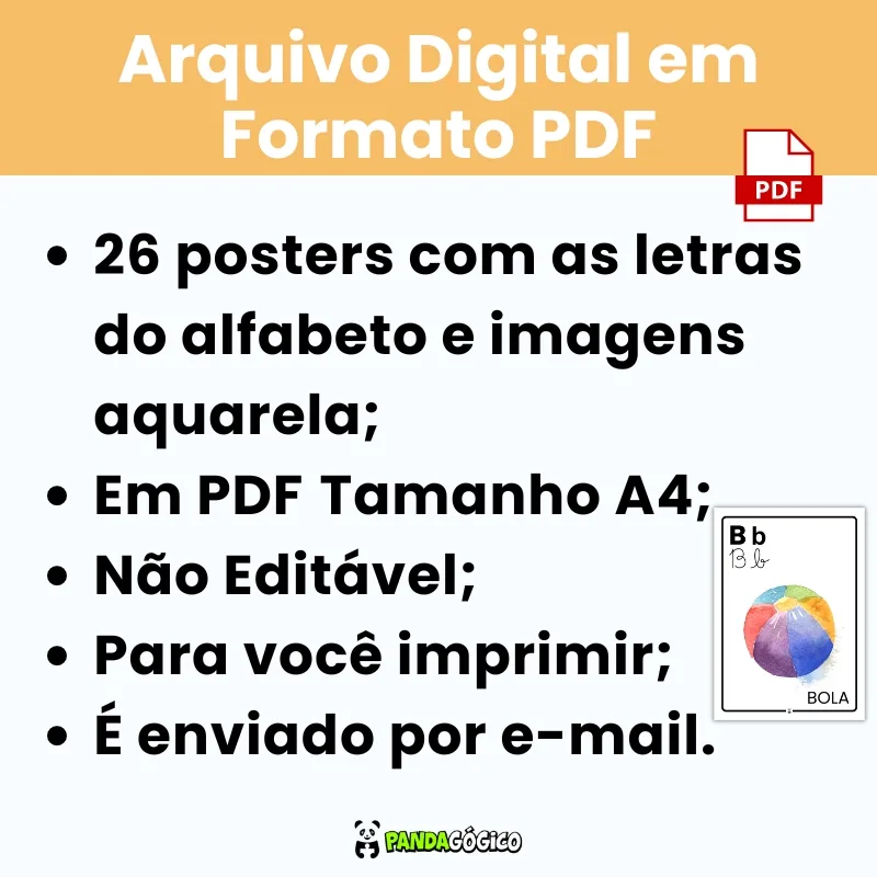 Arquivo Pôster Alfabeto Aquarela - Imagem 5