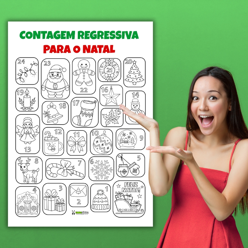 Arquivo Painel Contagem Regressiva de Natal para Colorir