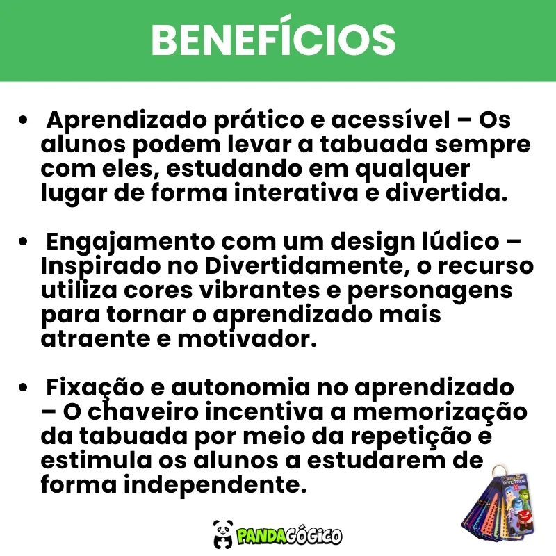 Arquivo Chaveiro Tabuada Divertida Multiplicação - Imagem 2