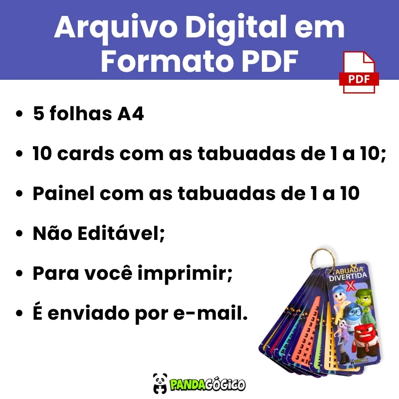 Arquivo Chaveiro Tabuada Divertida Multiplicação - Imagem 3