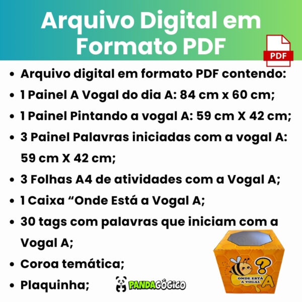 A Vogal do Dia, Vogais, Vogal A, educação infantil, atividade infantil, recurso pedagógico, alfabetização, pandagogico, atividades para educação infantil, atividade (4)