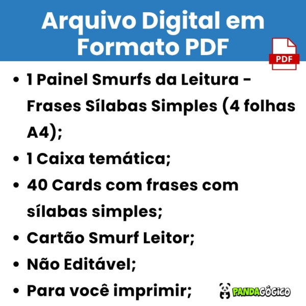 Arquivo Smurfs das Leitura Frases Sílabas Simples - Imagem 4