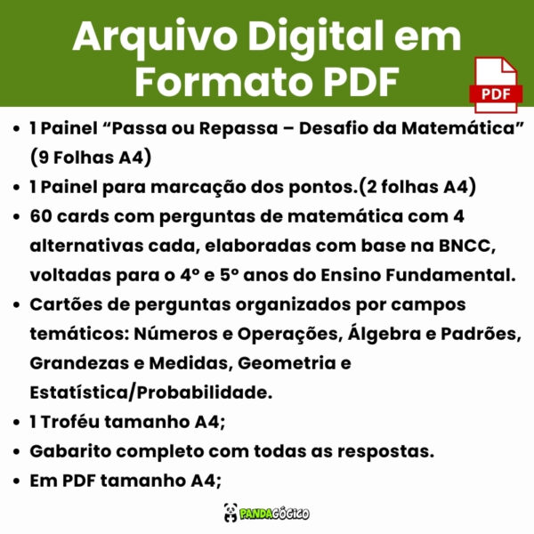 Arquivo Passa ou Repassa Desafio da Matemática 4º e 5º ano - Imagem 4
