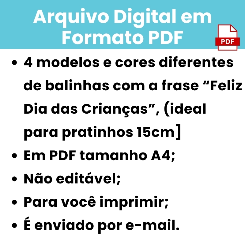 Arquivo Lembrancinha Dia das Crianças