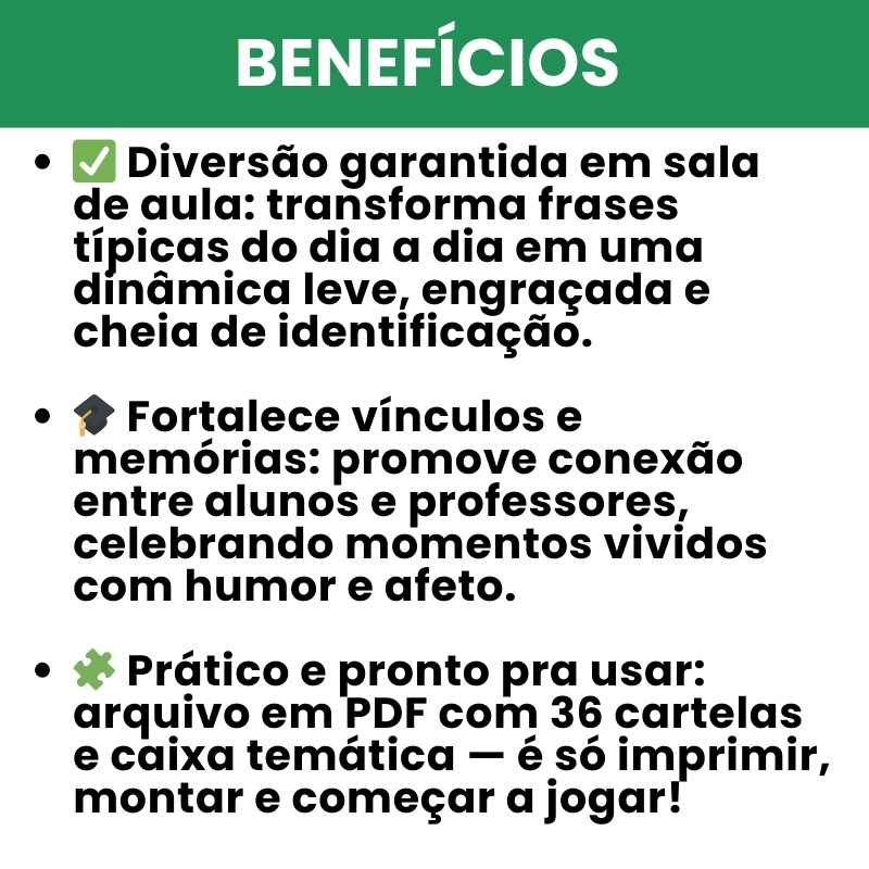 Arquivo Bingo Frases Típicas dos Alunos - Imagem 4